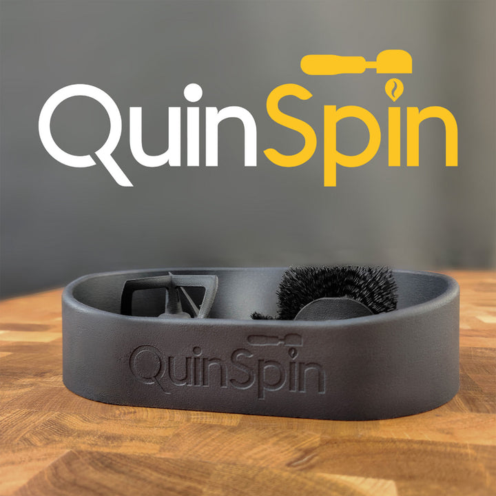 QUINSPIN V2.0 elektrischer Siebträgerreiniger – professioneller Einbaureiniger für Siebträger
