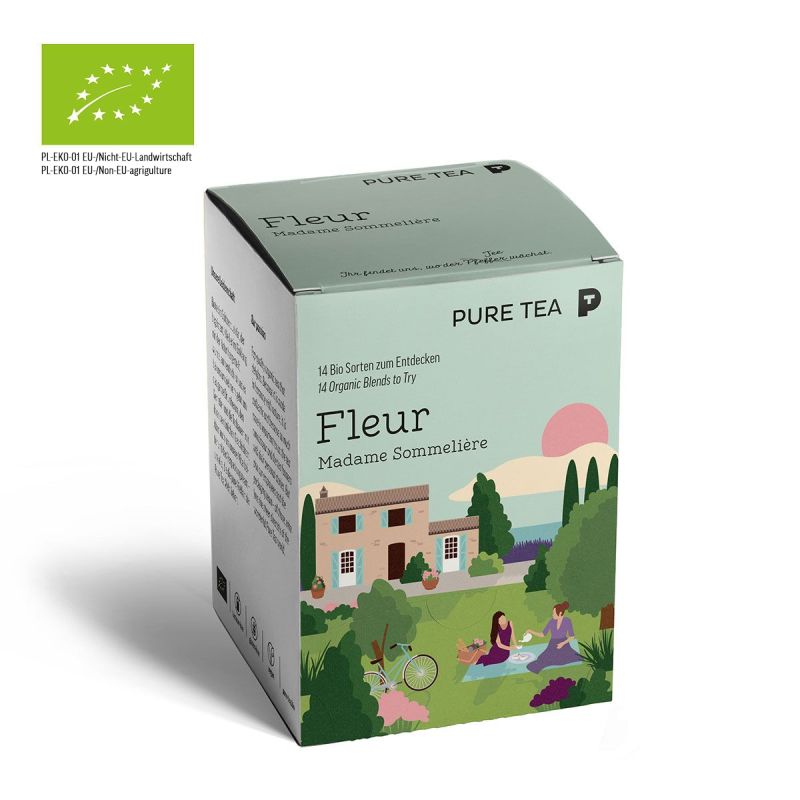 Sample Box "Fleur" - Organic Tea Taster Box by Pure Tea (14 Varieties, 14 Tea Bags)