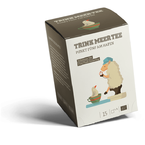 Trink Meer Tee "Half Past Five at the Harbor" - Organic Darjeeling First Flush Black Tea - 15 sachets of 3 g each
