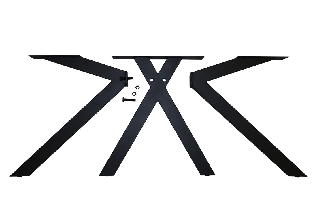 Dining Table ANTON Wild Oak Solid Wood with Swiss Edge – 3 cm Top, Spider Leg Metal Black, Oiled (160–240 cm)
