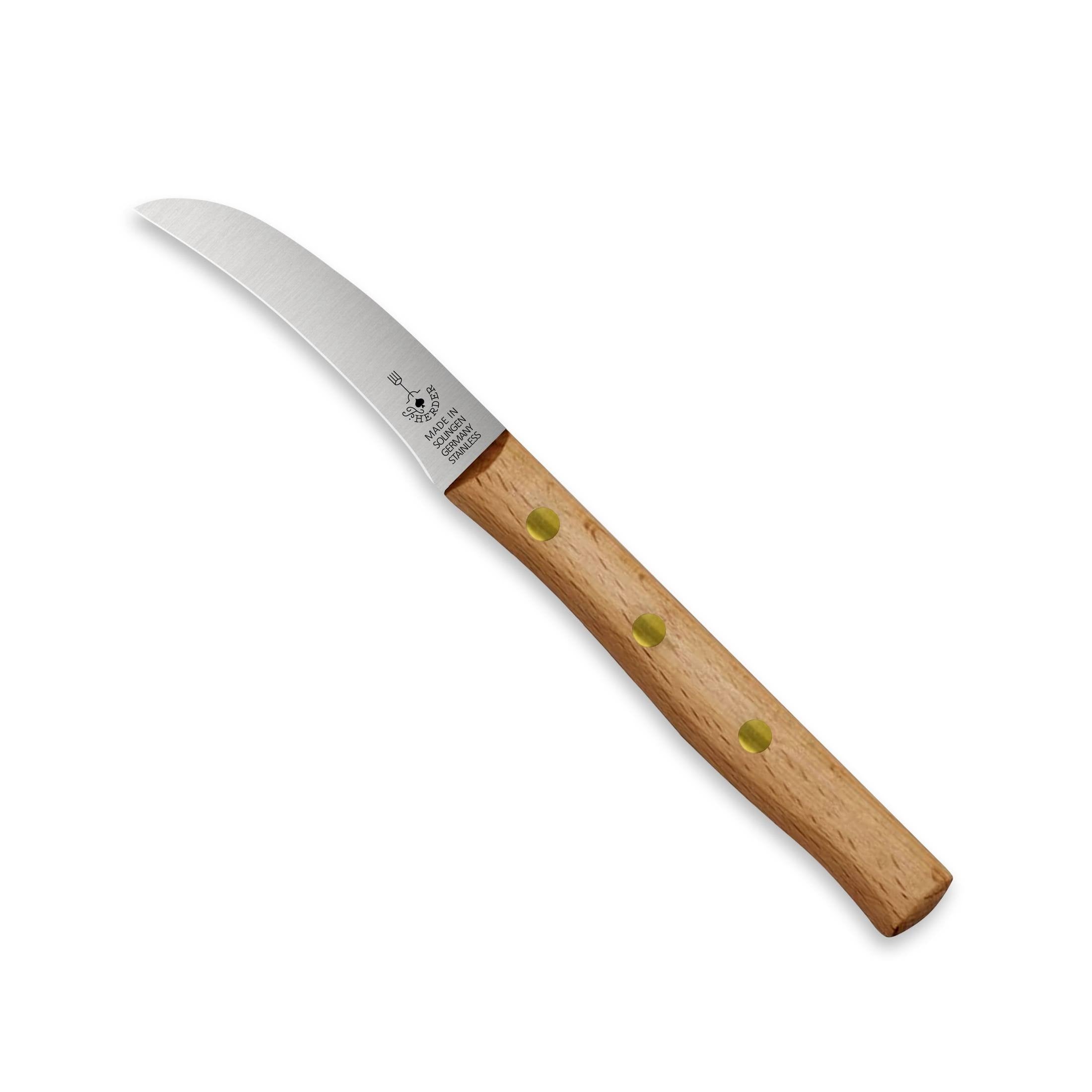 Zöppken Style Schälmesser mit Hohler Wate – Solinger Küchenmesser mit Holzgriff