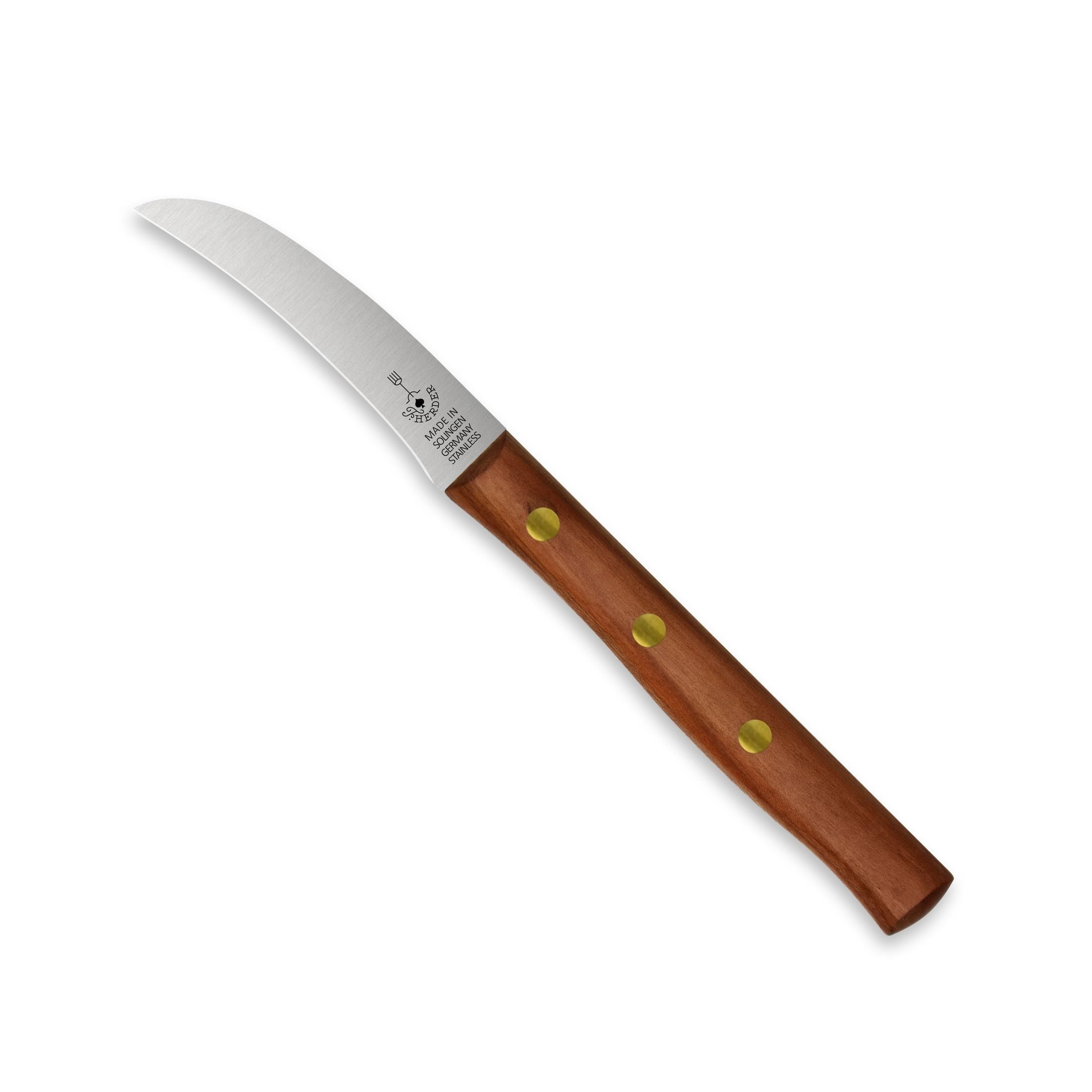 Zöppken Style Schälmesser mit Hohler Wate – Solinger Küchenmesser mit Holzgriff