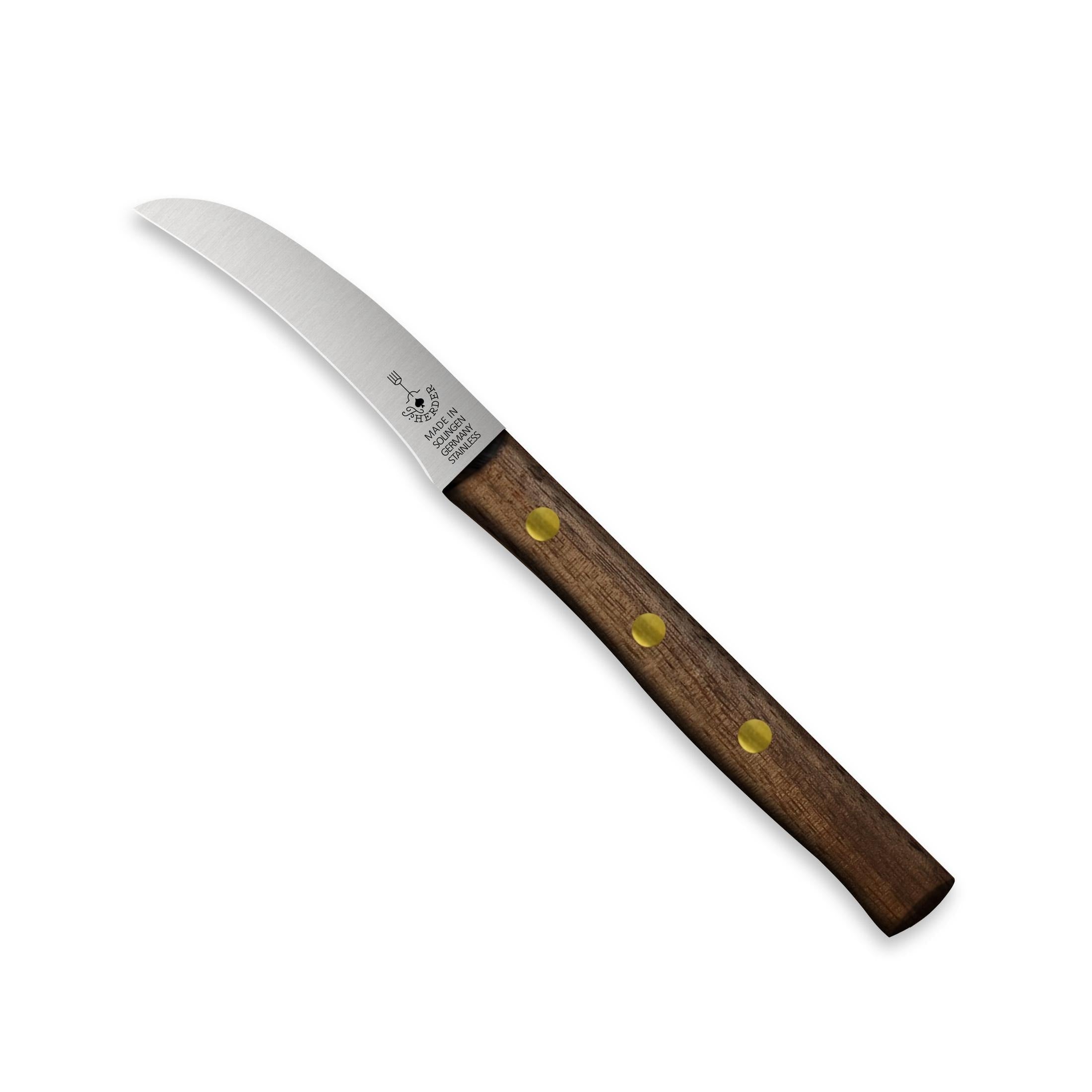Zöppken Style Schälmesser mit Hohler Wate – Solinger Küchenmesser mit Holzgriff