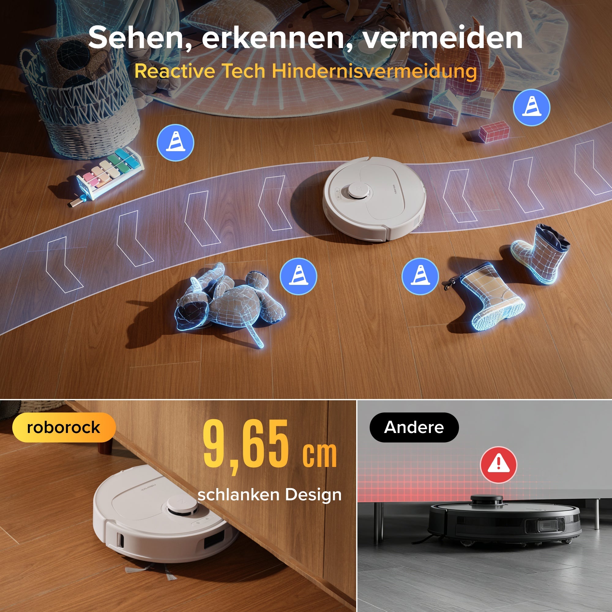 Roborock Qrevo S Pro Saug- und Wischroboter – Saugkraft von 18.500 Pa und Multifunktions-Dockingstation
