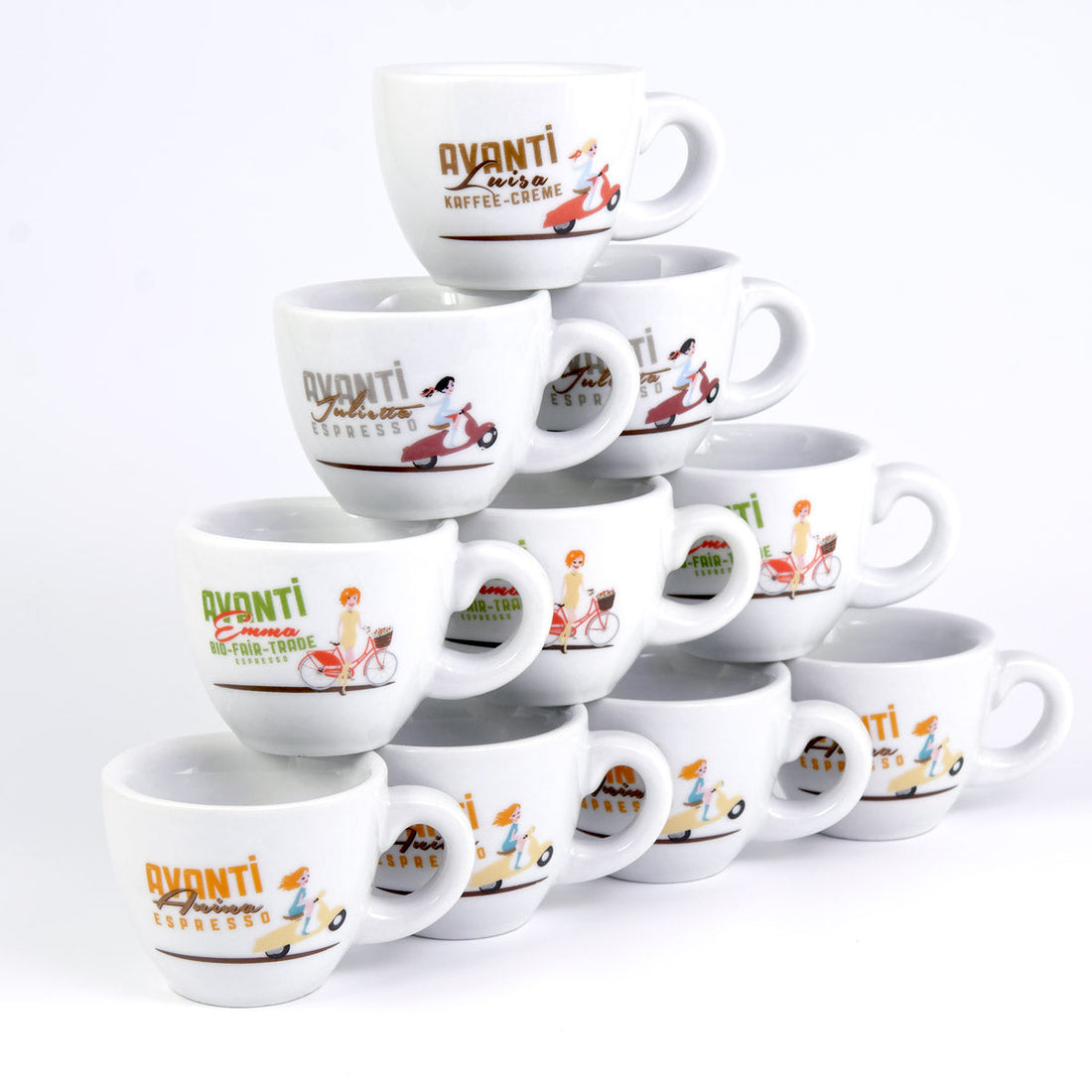 AVANTI Espresso Cup "ANINA" - Set of 2 including saucers, 70 ml, thick-walled & robust