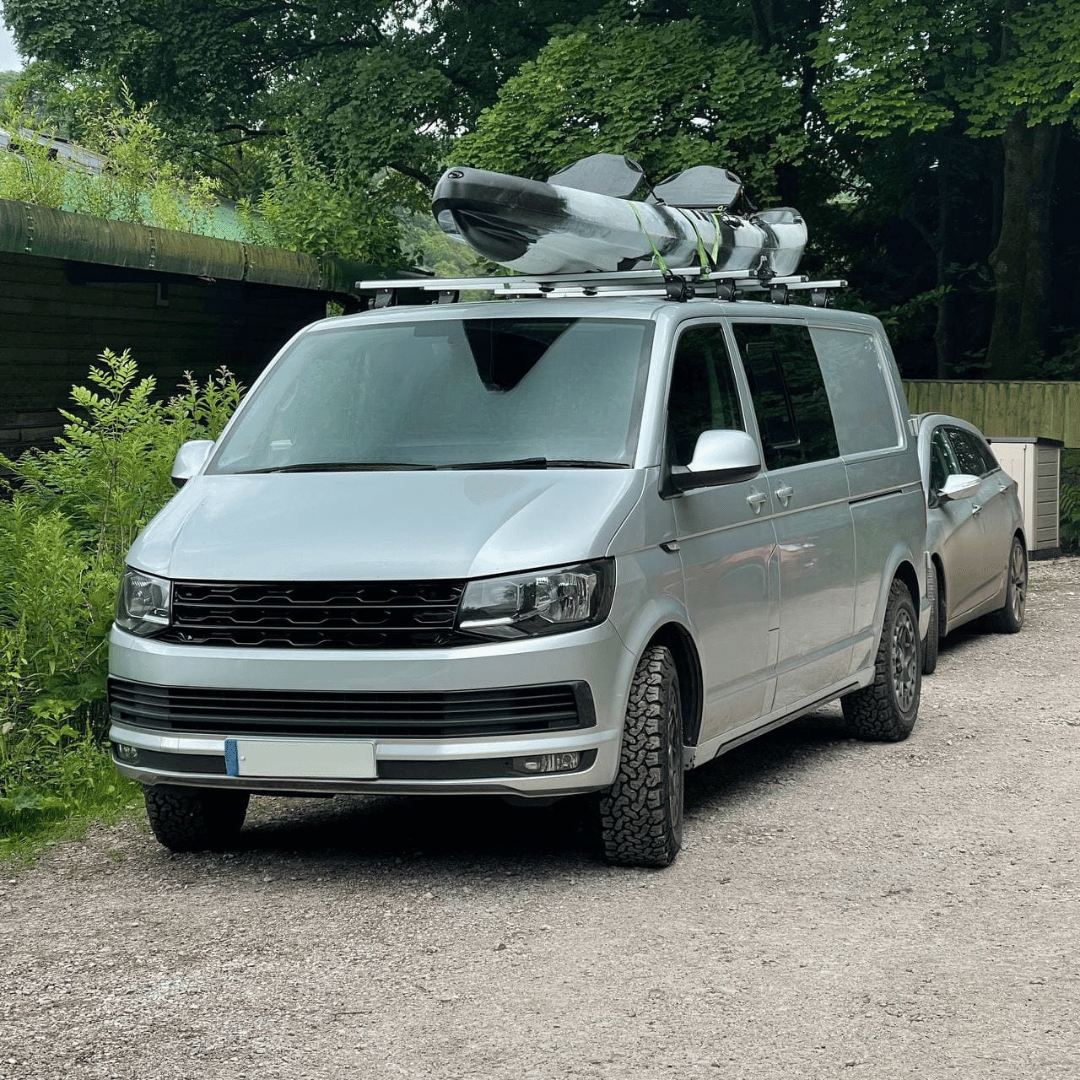 For VW T6 R-Line Front Grille (2 in 1) Badged/Badgeless - Gloss Black