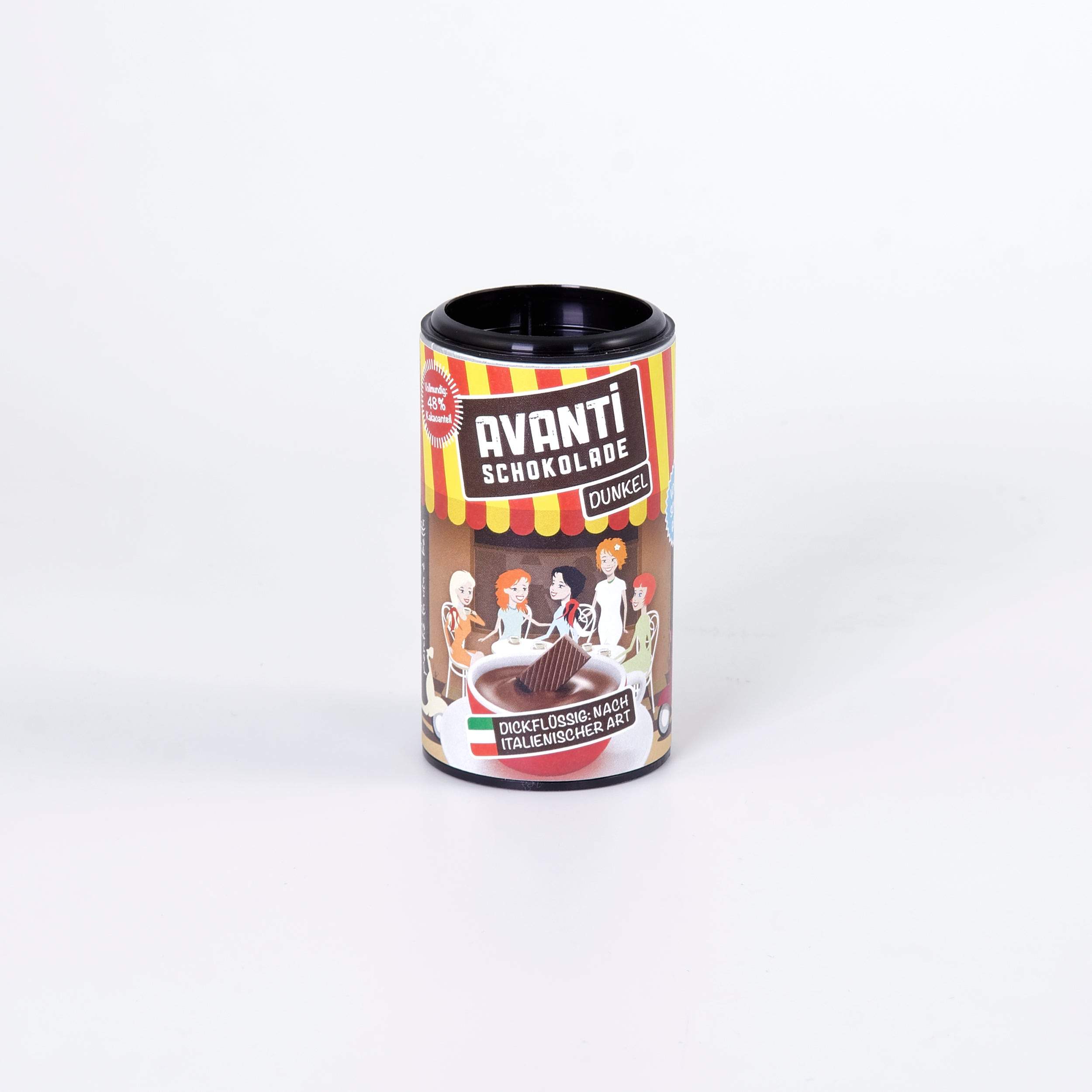 AVANTI Drinking Chocolate Tasting Set - 4x30g Mini Tins (Ruby, White, Dark, Milk Chocolate) - Italian Creamy