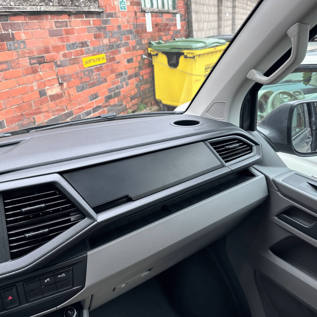 VW T6.1 Glove Compartment Lid with Magnetic Closure – OEM Textured, PP Plastic, Quick Release