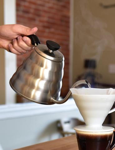 Hario V60 Buono Drip Kettle – Edelstahl Schwanenhalskessel für präzises Pour-Over, Barista-Qualität