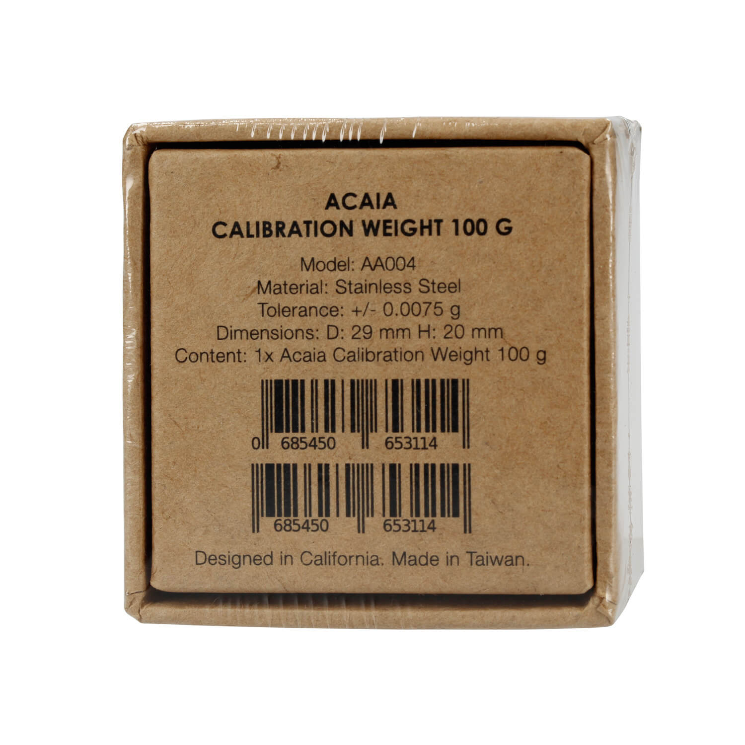 Acaia Kalibriergewicht 100 g – Präzisions-Normgewicht (F2 äquivalent) für Acaia Lunar & Pyxis Waagen