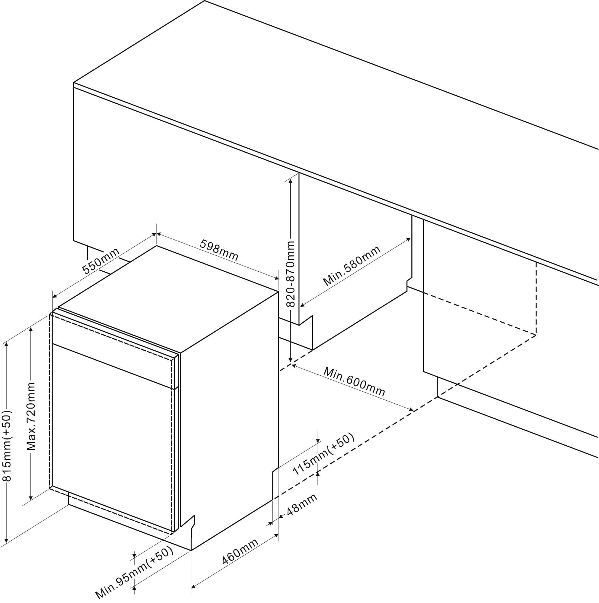 330cm GEBA Complete Kitchen Unit – pre-assembled with or without appliances, niche back panel & LED lighting