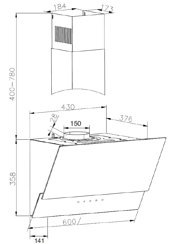 210cm GEBA Complete Kitchenette - pre-assembled with or without electrical appliances, niche back panel & LED lighting