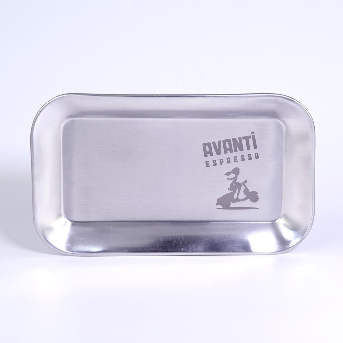 AVANTI Serving Tray made of matte stainless steel – non-slip coffee tray for espresso & cappuccino (21.5x13 cm)