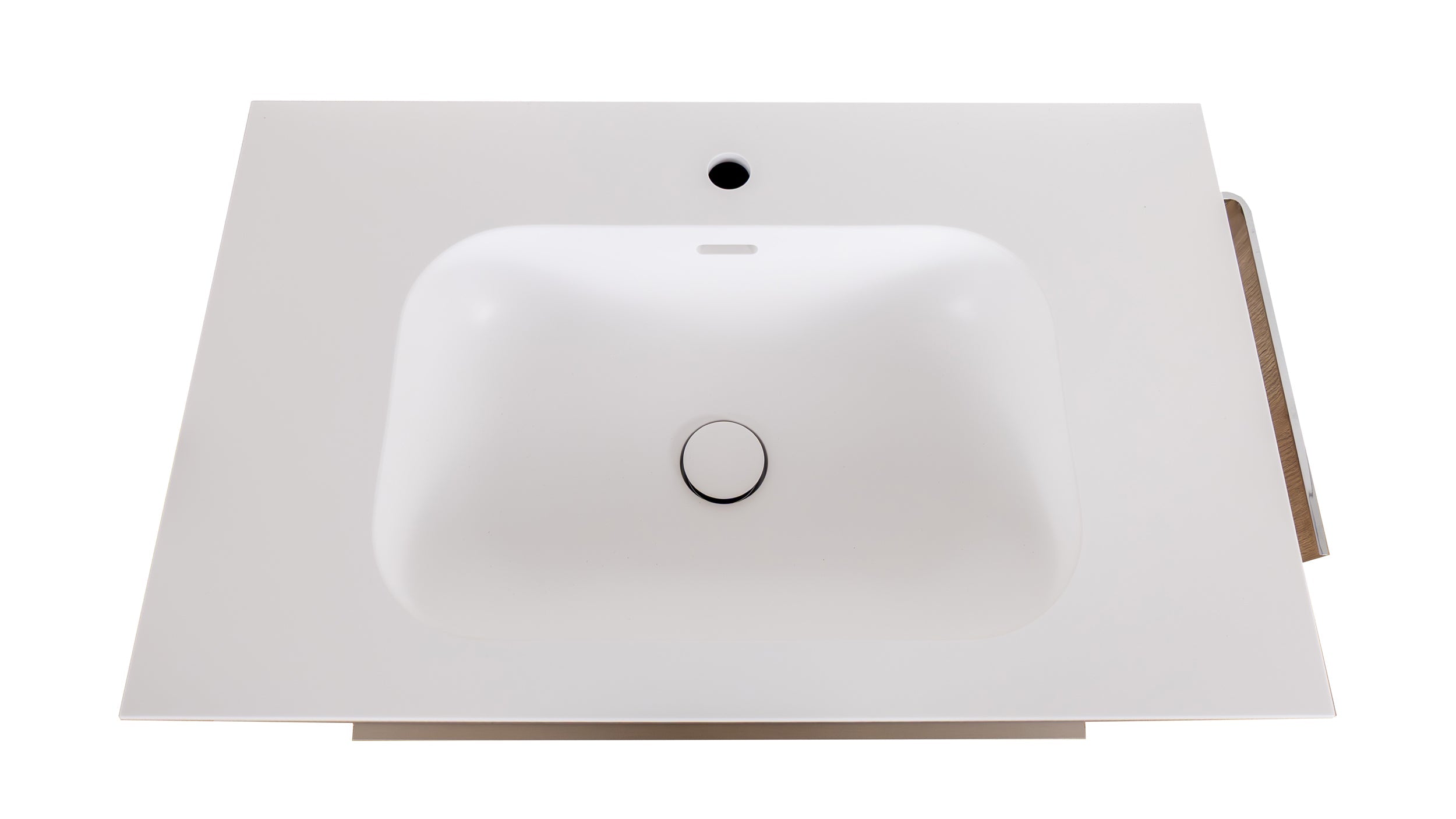 GEBA Vanity Unit with Sink, handleless, pre-assembled – in 80/90/100 cm width, colors Natural Oak or White