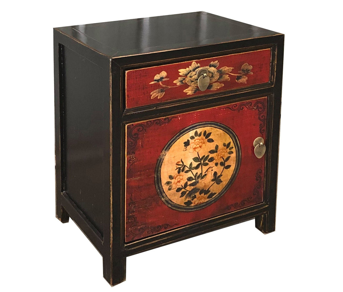 Vintage Asia Chinese Nightstand "RedMagic" - Art. 35191-9