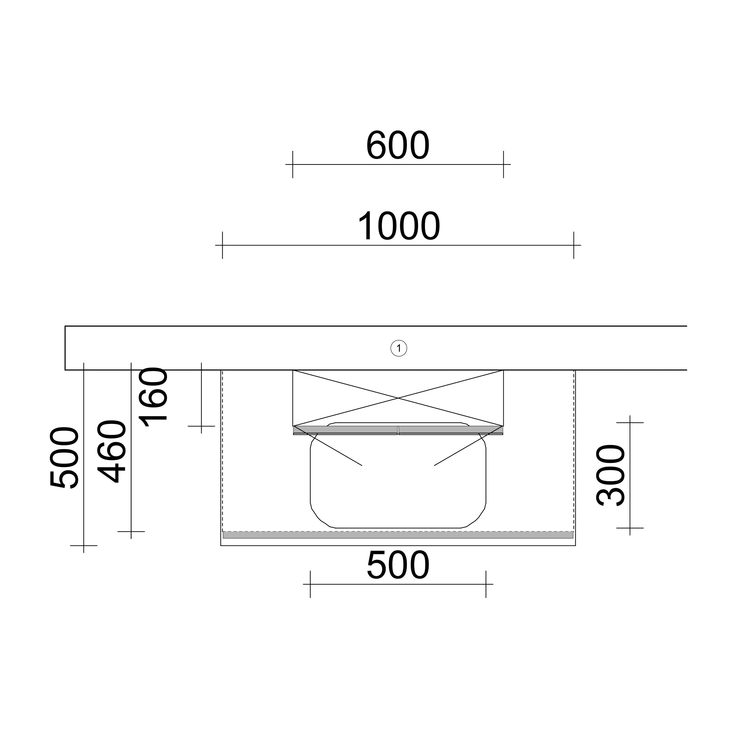 GEBA Vanity Unit with Sink, handleless, pre-assembled – in 80/90/100 cm width, colors Natural Oak or White