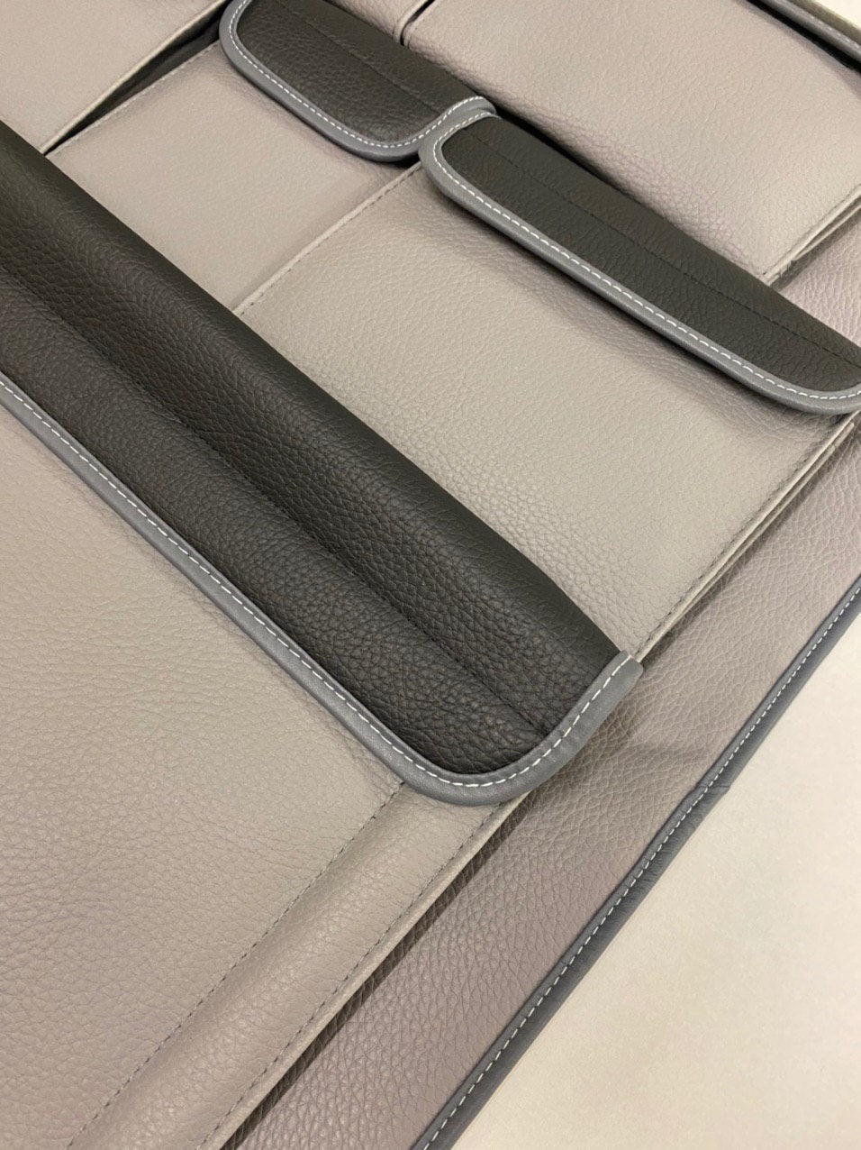 For VW T5 / T5.1 / T6 Transporter Double Back Seat Organizer (Grey with Black Lids)
