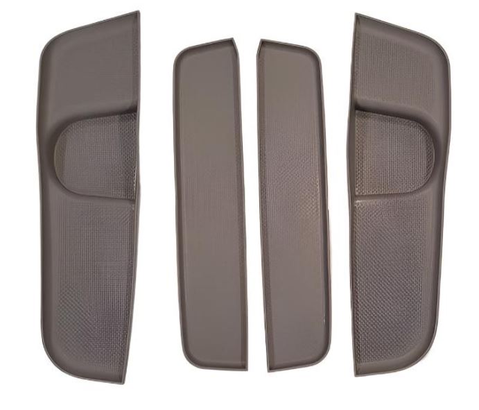 For VW T6 Camper Transporter Rubber Door Pocket Inserts – Gray Mat Set, Direct Fit