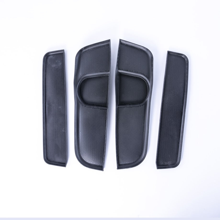 For VW T6 Camper Transporter Rubber Door Pocket Inserts – Black Mat Set, Direct Fit