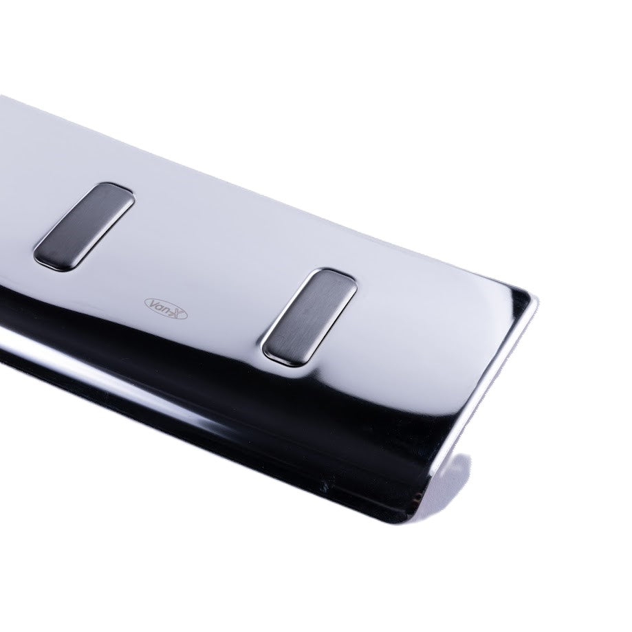 VW T6.1 Rear Bumper Protector for Barn Doors - Stainless Steel (Mirror + Brushed Insert) | 3M Tape