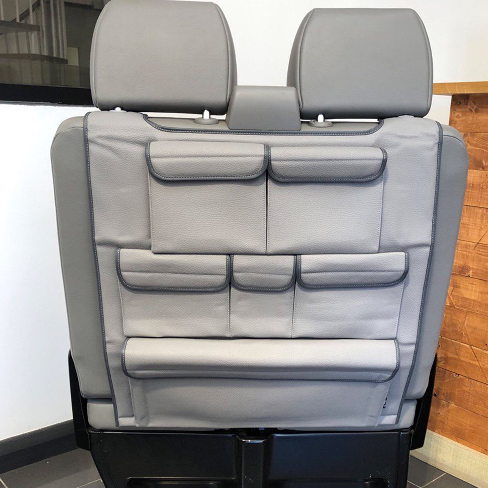 For VW T5 & T5.1 Transporter Double Seat Back Organiser – Premium Leatherette Storage Solution