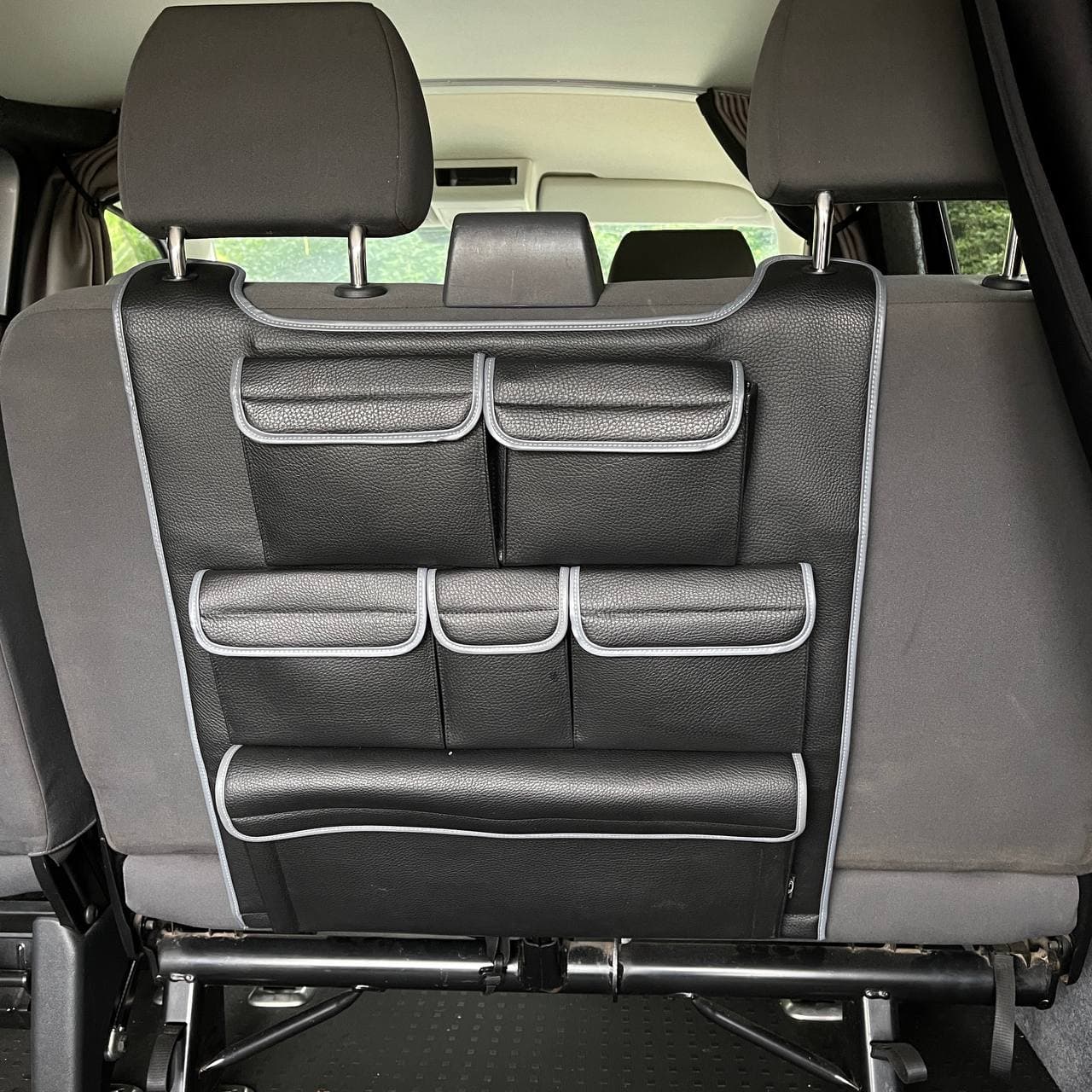 For VW T6 &amp; T6.1 Transporter Double Seat Back Organizer – Premium Leatherette Storage Solution
