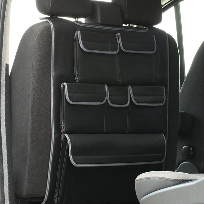 For VW T6 &amp; T6.1 Transporter Double Seat Back Organizer – Premium Leatherette Storage Solution