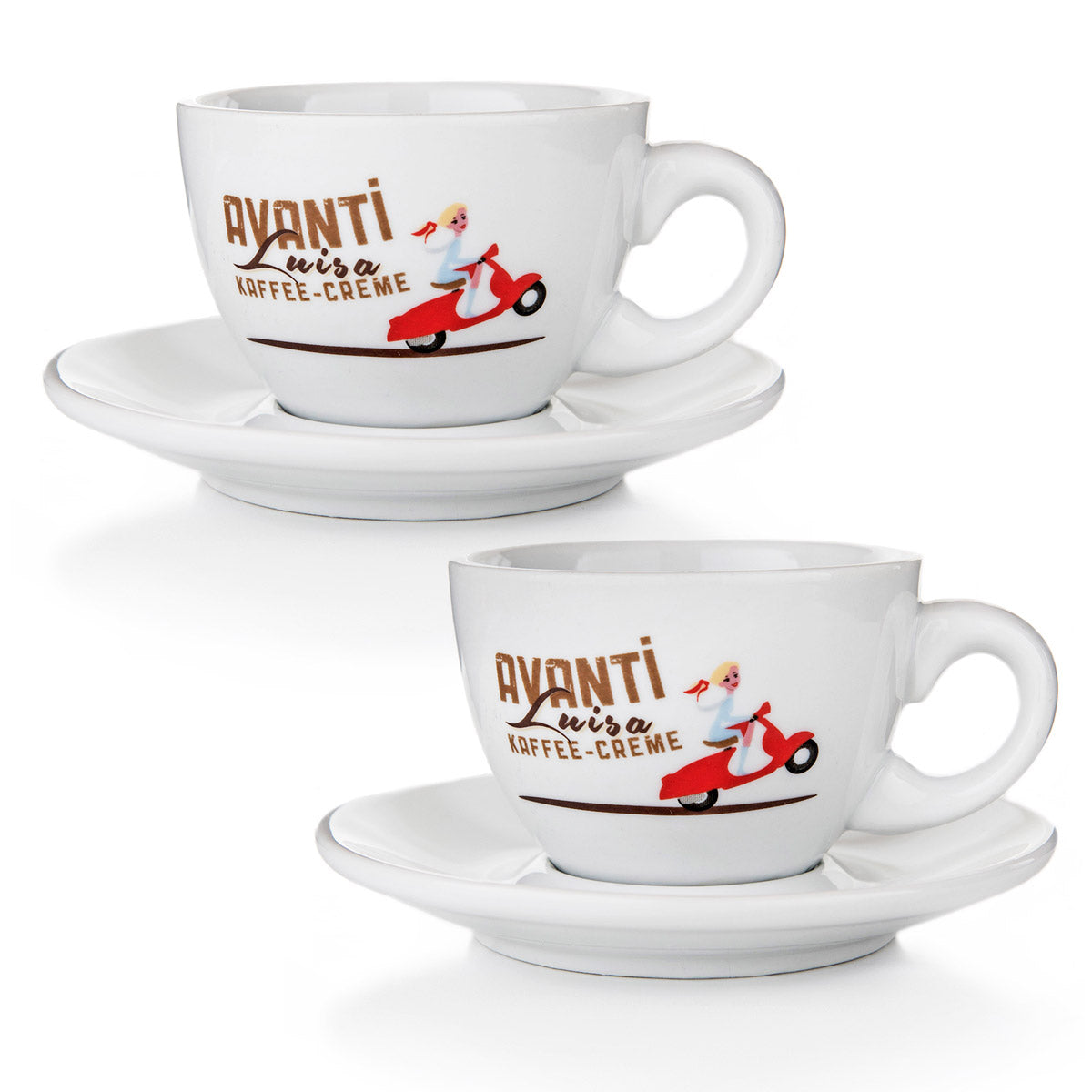 AVANTI "LUISA" Cappuccino Cup – Set of 2 incl. Saucers, 180 ml, thick-walled & robust