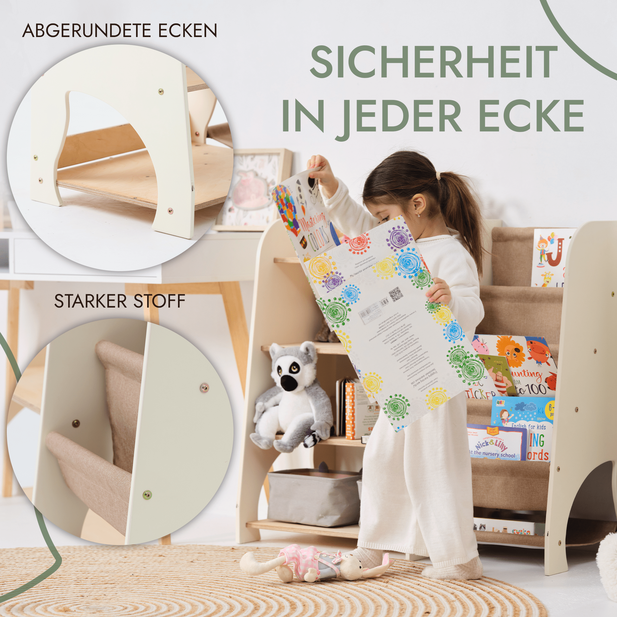2-in-1 Montessori Shelf for Books and Toys