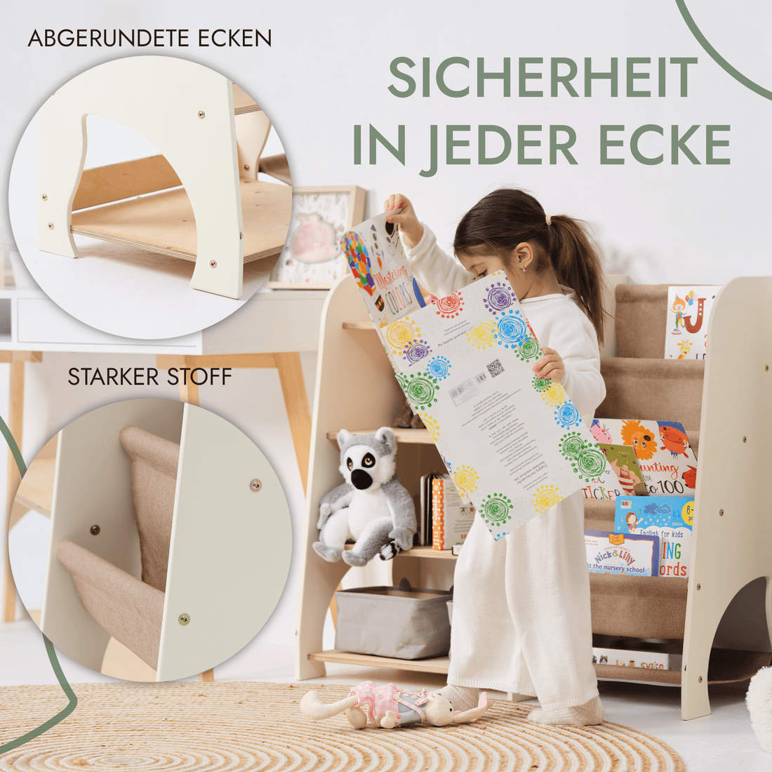 2-in-1 Montessori Shelf for Books and Toys
