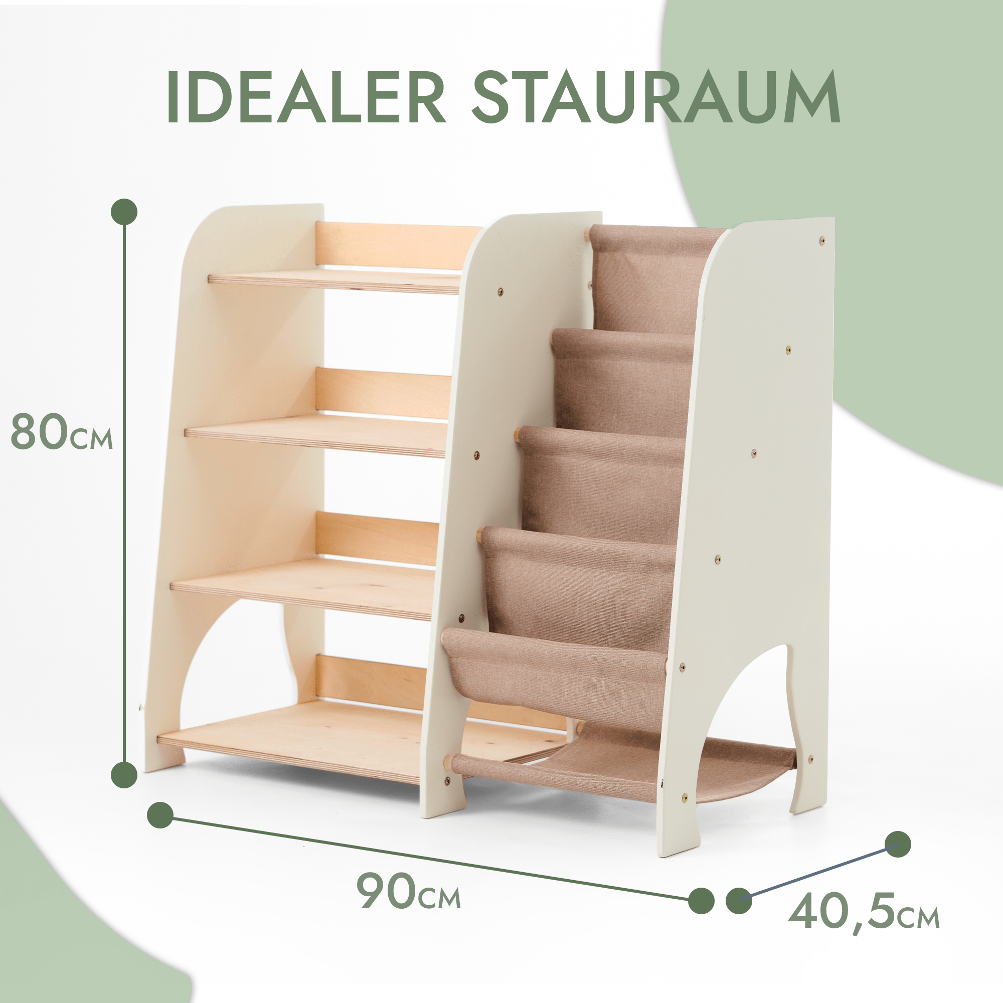 2-in-1 Montessori Shelf for Books and Toys