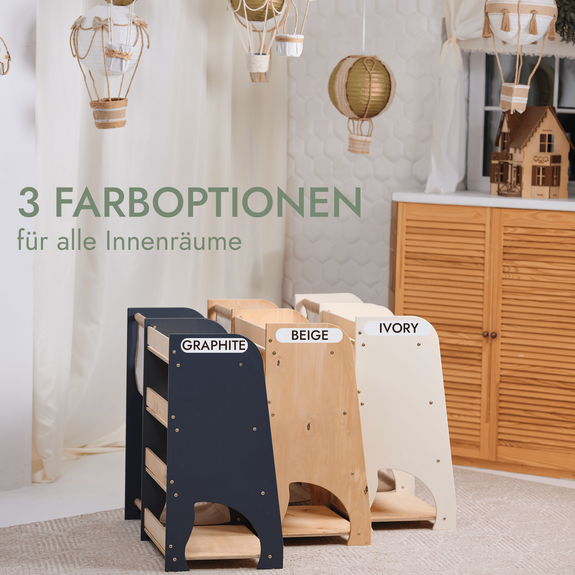 2-in-1 Montessori Shelf for Books and Toys