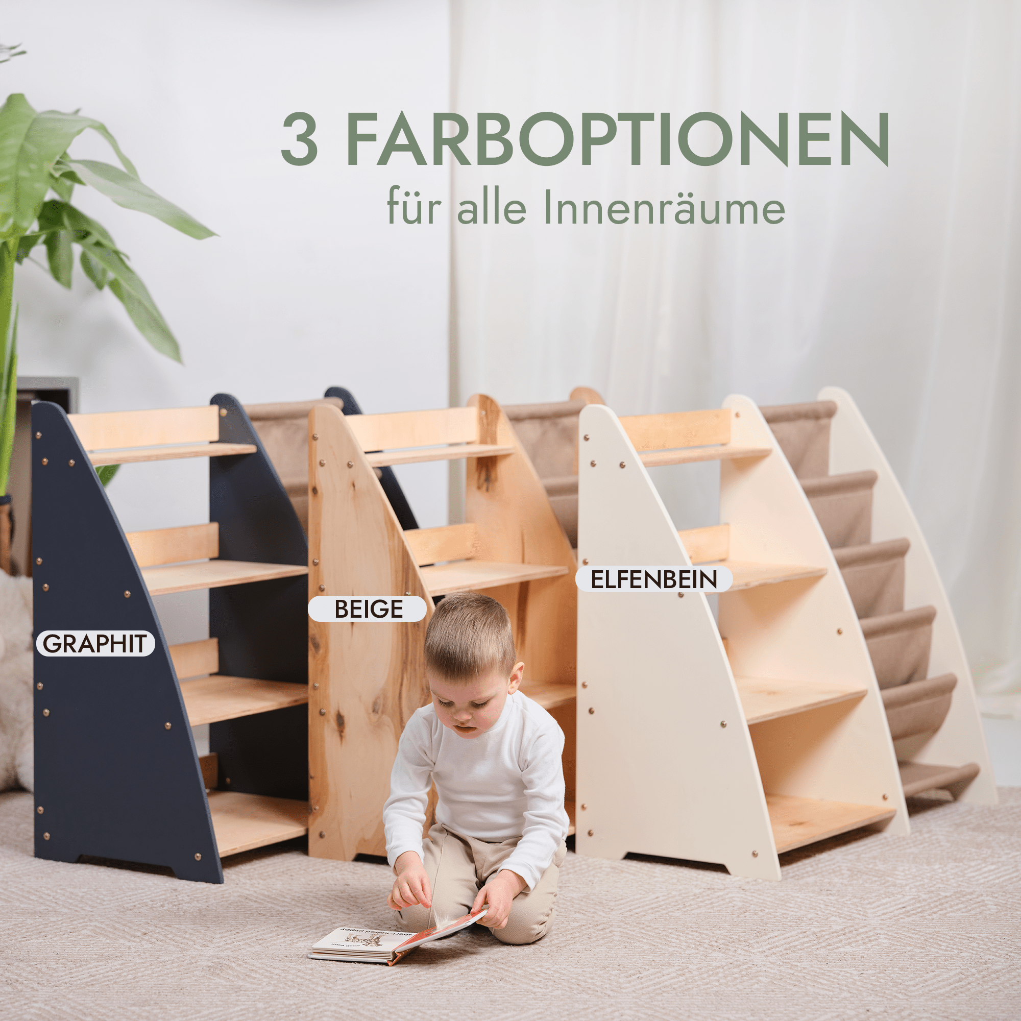 2-in-1 Montessori Shelf for Toddlers – Books & Toys