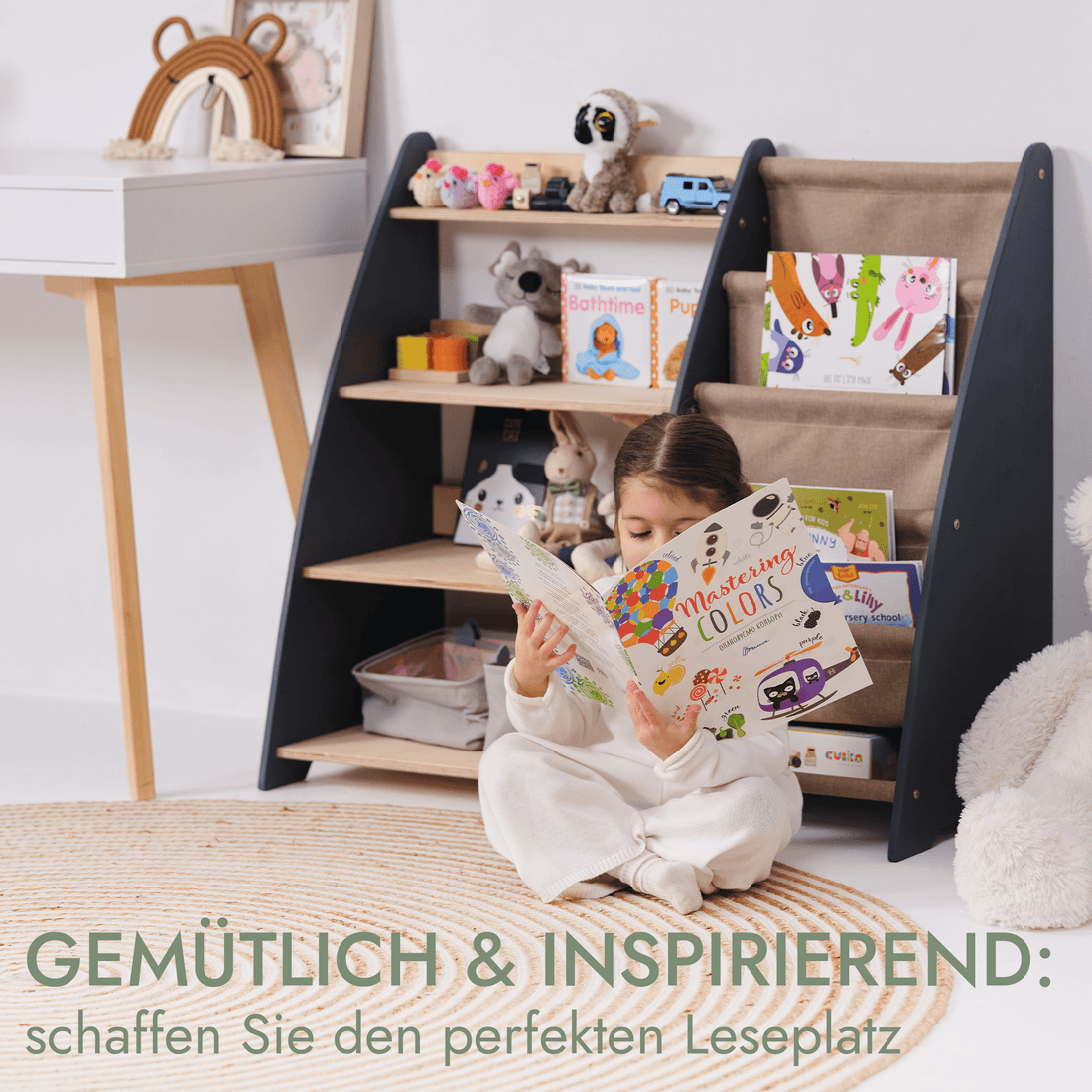 2-in-1 Montessori Shelf for Toddlers – Books & Toys