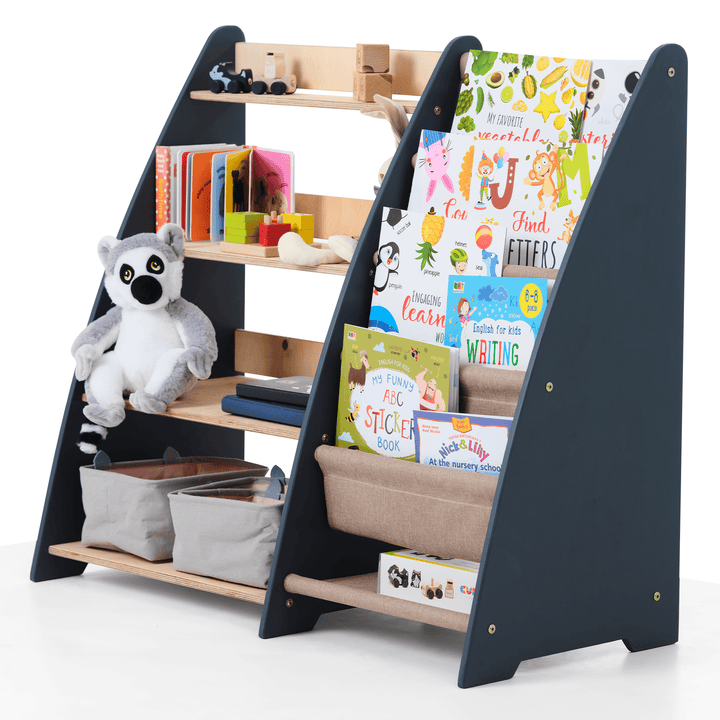 2-in-1 Montessori Shelf for Toddlers – Books & Toys