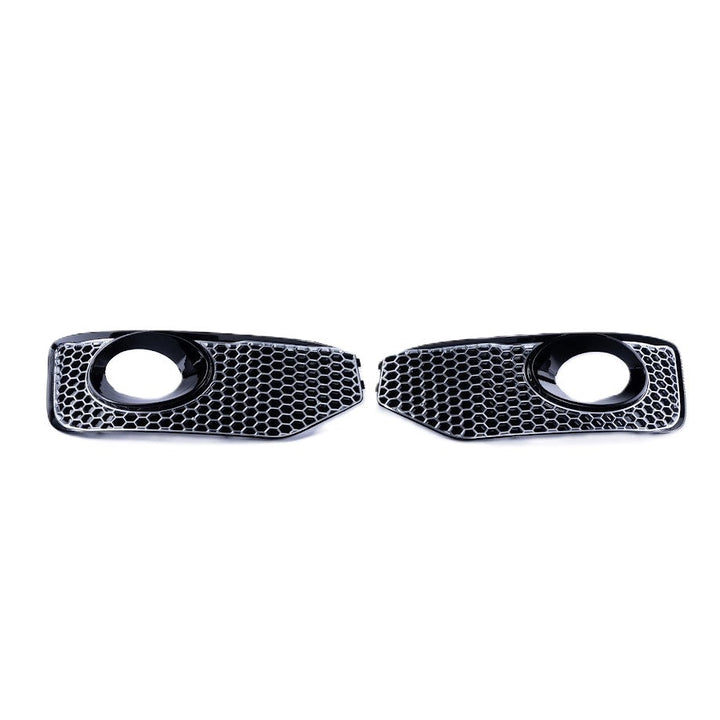 For VW T5 .1 Honeycomb Sport-Line Front Spoiler Foglight Trims (Matte Chrome)