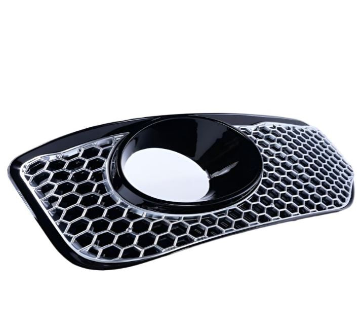 For VW T5 .1 Honeycomb Sport-Line Front Spoiler Foglight Trims (Matte Chrome)