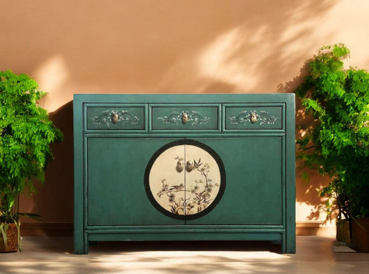 Vintage Asia Chinese Chest of Drawers Sideboard Shelf "Aurora" - Item 33082-10