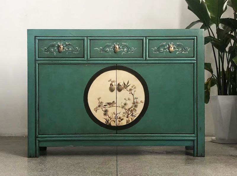 Vintage Asia Chinese Chest of Drawers Sideboard Shelf "Aurora" - Item 33082-10