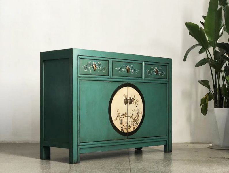 Vintage Asia Chinese Chest of Drawers Sideboard Shelf "Aurora" - Item 33082-10