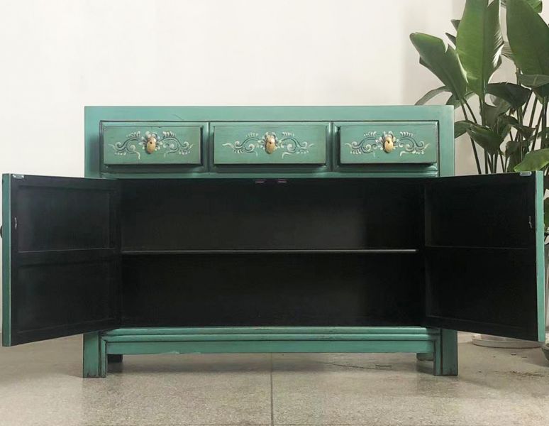 Vintage Asia Chinese Chest of Drawers Sideboard Shelf "Aurora" - Item 33082-10
