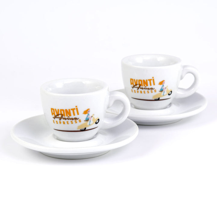 AVANTI Espresso Cup "ANINA" - Set of 2 including saucers, 70 ml, thick-walled & robust