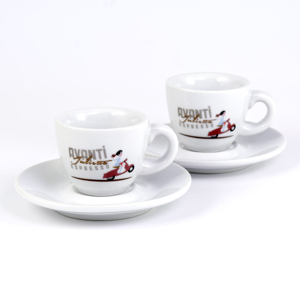 AVANTI Espresso Cup "JULIETTA" - Set of 2 including saucers, 70 ml, thick-walled & robust