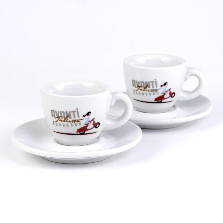 AVANTI Espresso Cup "JULIETTA" - Set of 2 including saucers, 70 ml, thick-walled & robust