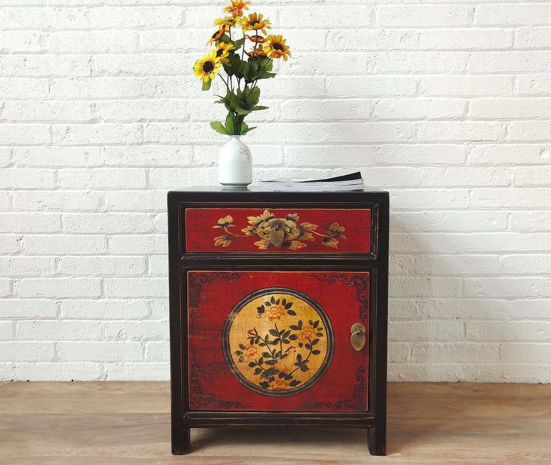 Vintage Asia Chinese Nightstand "RedMagic" - Art. 35191-9