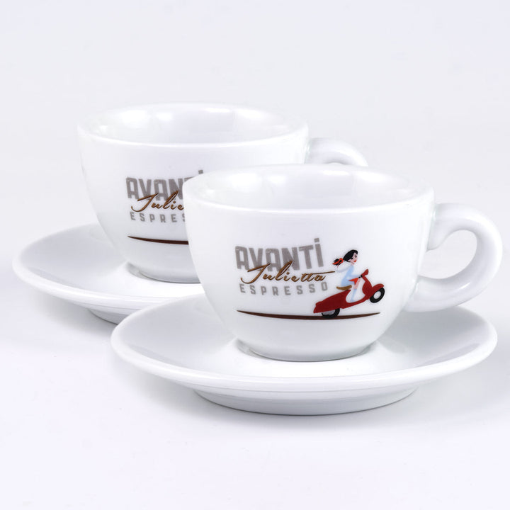 AVANTI Double-Walled Cups "JULIETTA" – Set of 2 incl. saucers, 100 ml, thick-walled & robust