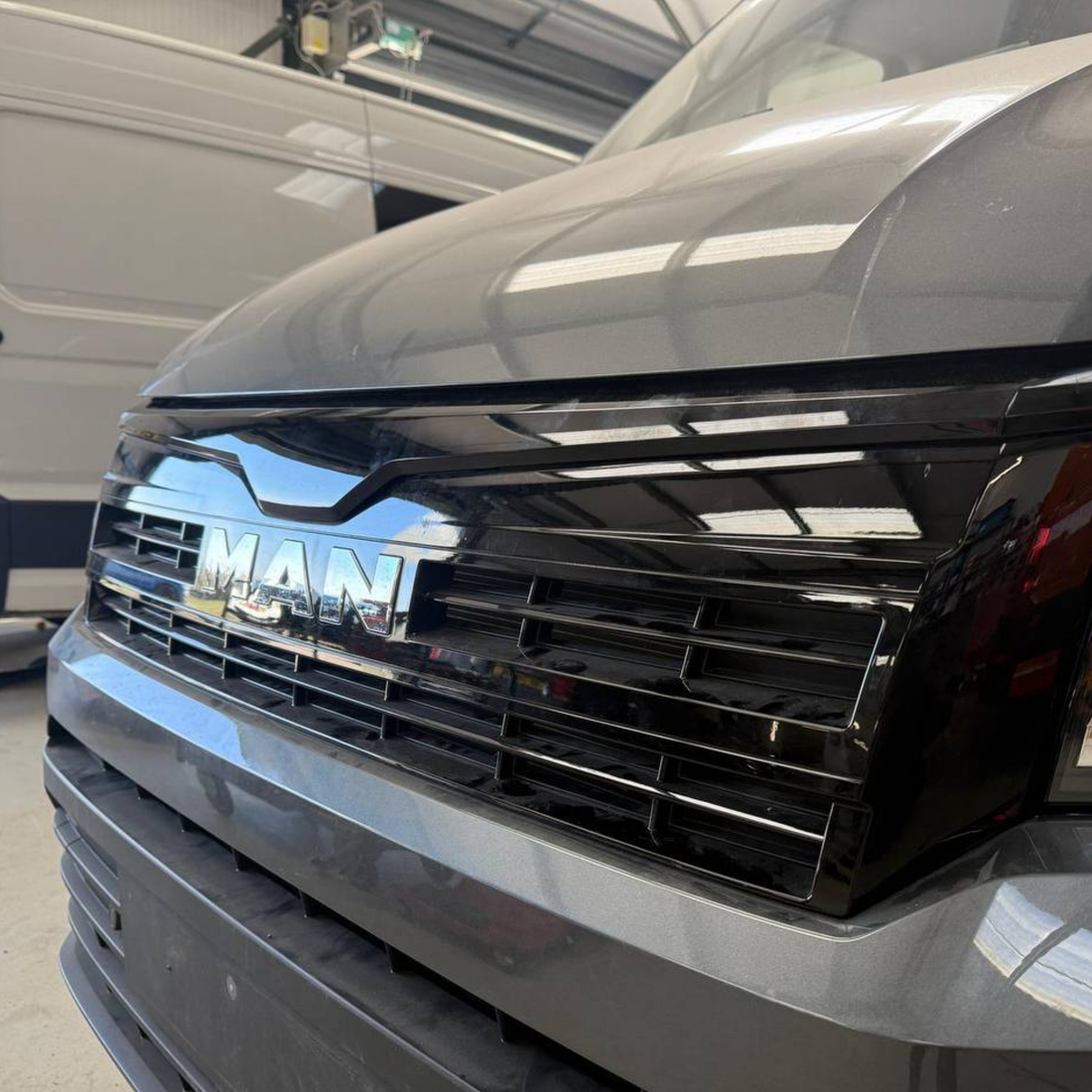 For Man TGE Badgeless Grille Trim – Gloss Black | Premium Front Grille Upgrade for TGE Van