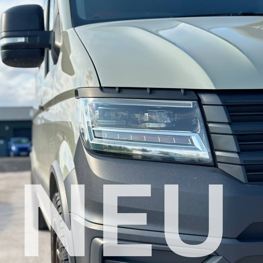 For MAN TGE Headlight Eyebrow Trim – Gloss Black - Van Styling Accessory by Van-X