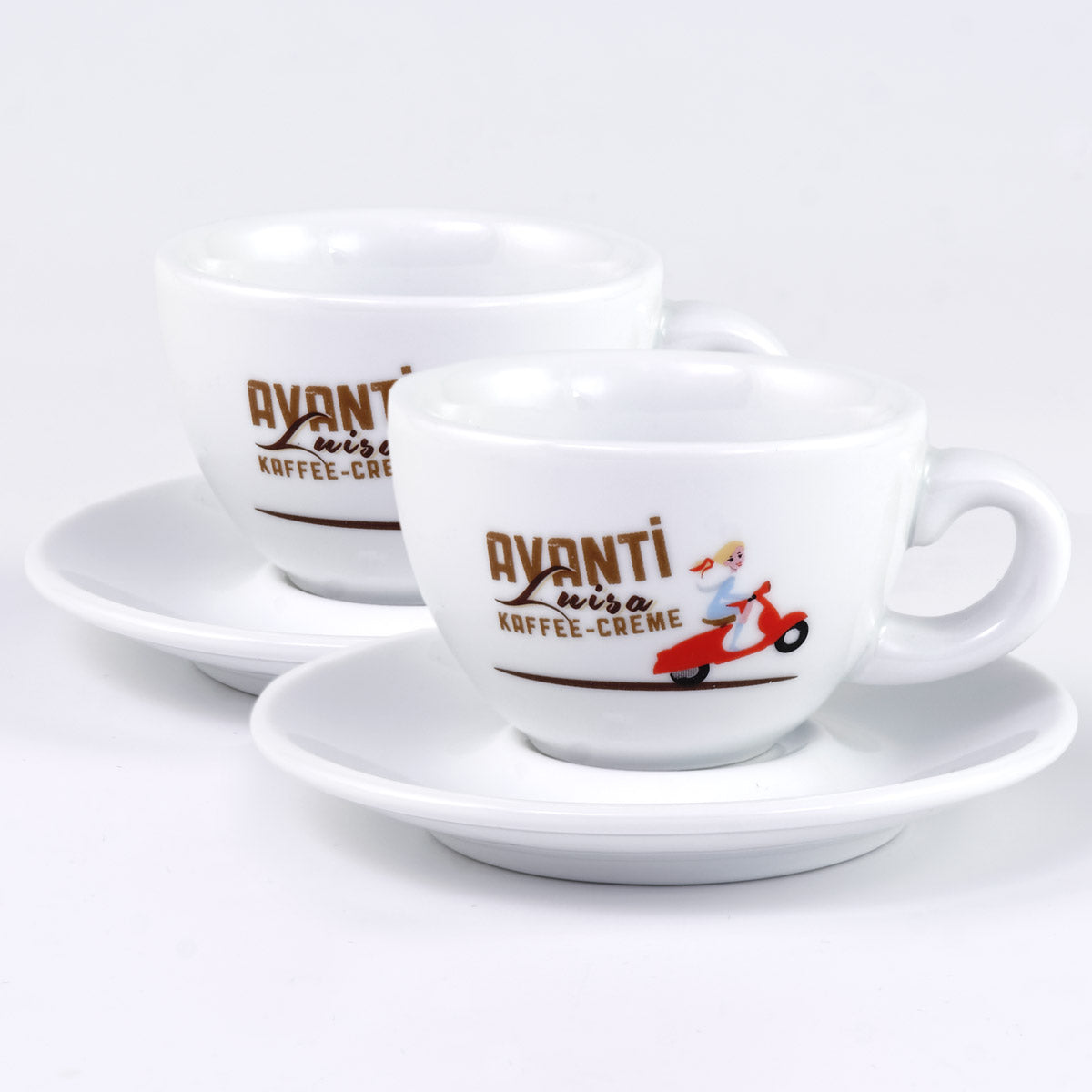 AVANTI Double-Walled Cups "LUISA" – Set of 2 incl. saucers, 100 ml, thick-walled & robust