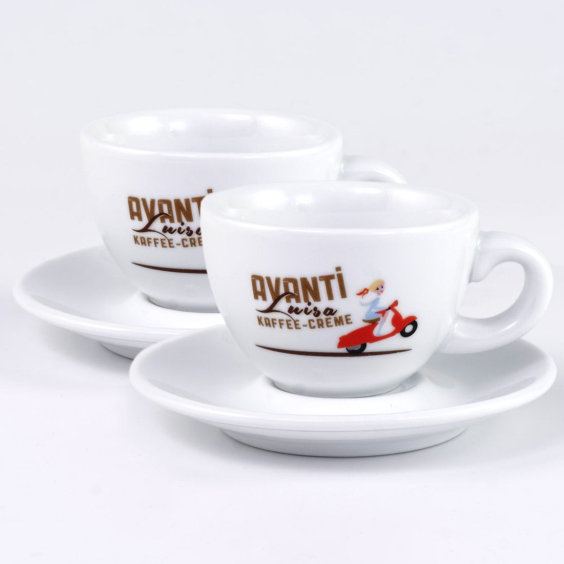 AVANTI Double-Walled Cups "LUISA" – Set of 2 incl. saucers, 100 ml, thick-walled & robust